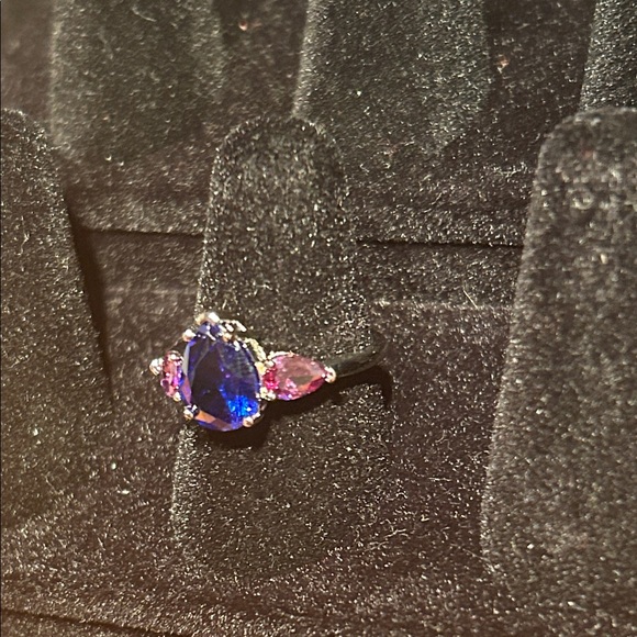 Elegant Blue and Purple Women's Ring 925 silver - Picture 4 of 9